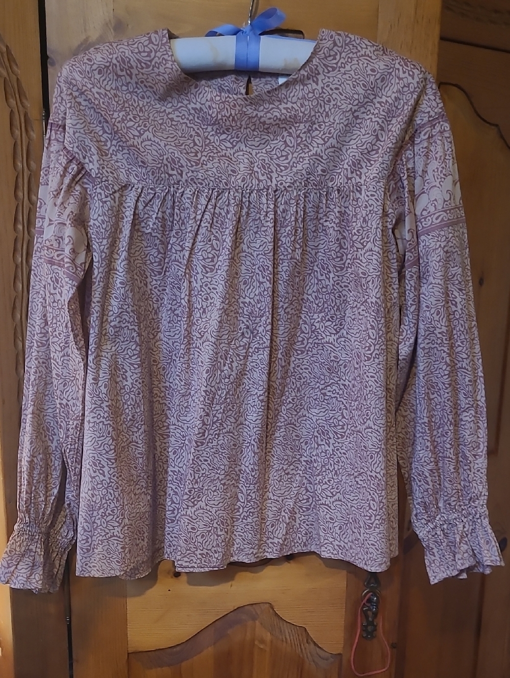 Anna Sui Pink Floral Boho Peasant Blouse